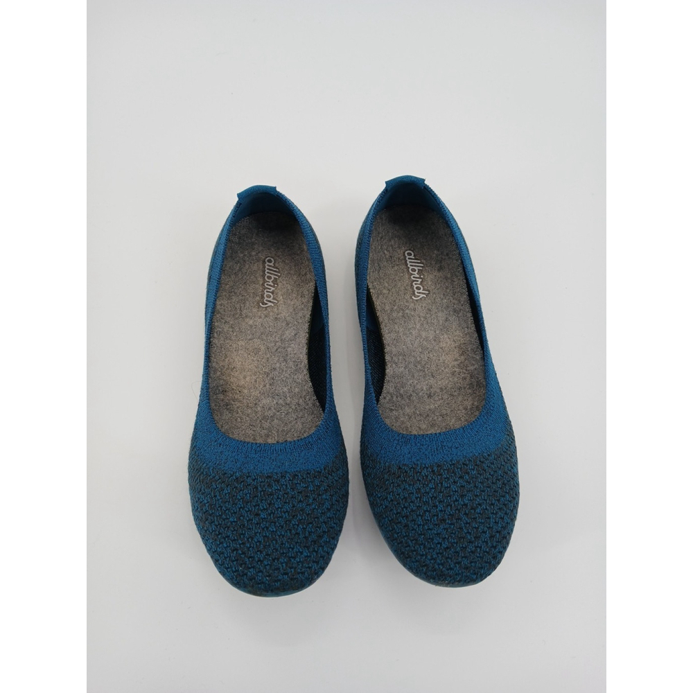 Womens Allbirds Tree Breezes Teal Blue Knit Casual Comfort Ballet Flats Sz 5.5